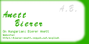 anett bierer business card